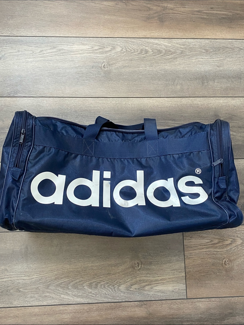 adidas Navy Duffel Bag with White Logo - Gym & Travel